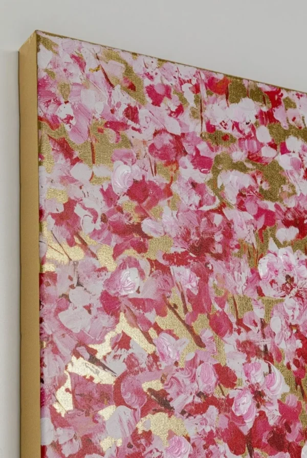 Taulut>KARE Design Flower Couple Taulu, Kulta-pinkki 80x100cm