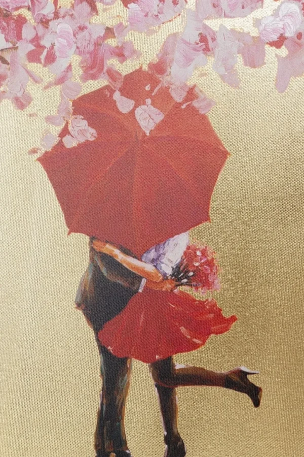 Taulut>KARE Design Flower Couple Taulu, Kulta-pinkki 80x100cm