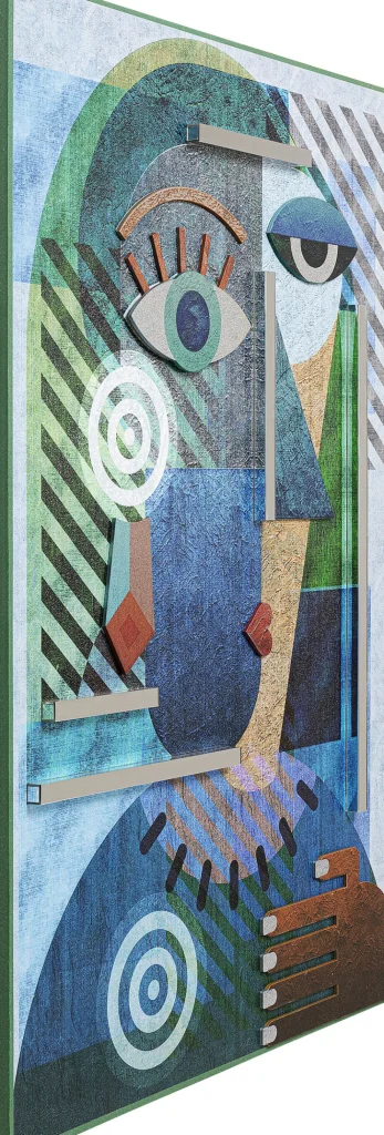 Taulut | Olohuone>KARE Design Geometric Woman Taulu - Monivärinen, 100x150cm