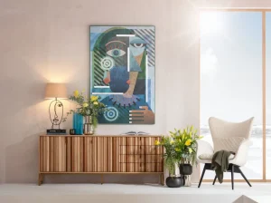 Taulut | Olohuone>KARE Design Geometric Woman Taulu - Monivärinen, 100x150cm