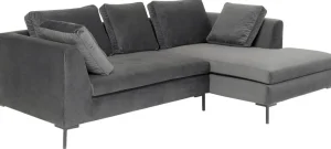 Olohuone | Kulmasohvat>KARE Design Gianni Small Kulmasohva - Samettia, Harmaa, Oikea