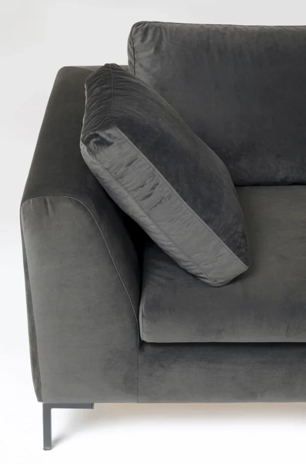 Olohuone | Kulmasohvat>KARE Design Gianni Small Kulmasohva - Samettia, Harmaa, Oikea