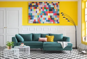 Olohuone | Kulmasohvat>KARE Design Gianni Velvet Kulmasohva - Tummanvihreä, Musta, Oikea