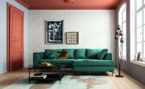 Olohuone | Kulmasohvat>KARE Design Gianni Velvet Kulmasohva - Tummanvihreä, Musta, Oikea