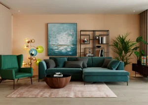 Kulmasohvat>KARE Design Gianni Velvet Kulmasohva - Tummanvihreä/musta, Vasen