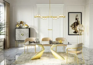 Pöydät>KARE Design Gloria Pöytä, Kulta 100x200cm