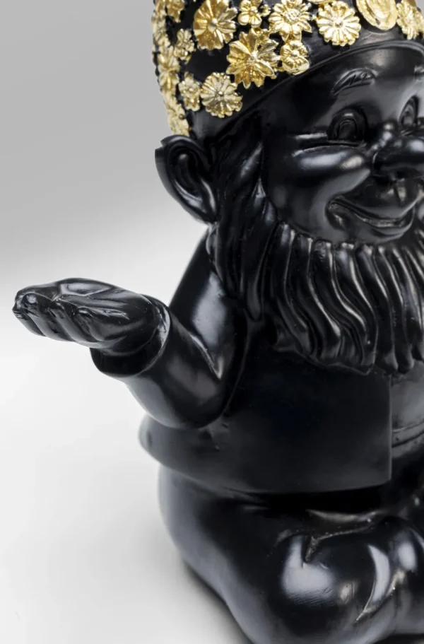Koriste-Esineet>KARE Design Gnome Meditation Tonttu Koriste-esine, Musta/kulta 19cm