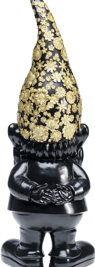 Koriste-Esineet>KARE Design Gnome Standing Tonttu Koriste-esine, Musta/kulta 61cm