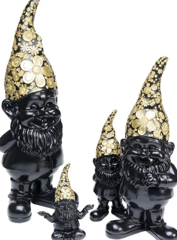 Koriste-Esineet>KARE Design Gnome Standing Tonttu Koriste-esine, Musta/kulta 46cm