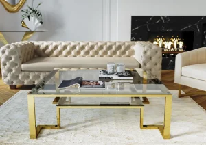 Sohvapöydät | Olohuone>KARE Design Gold Rush Sohvapöytä, Kulta 120x120cm