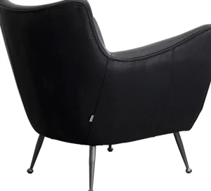 Olohuone | Nojatuolit>KARE Design Goldfinger Nojatuoli Nahkaa Musta