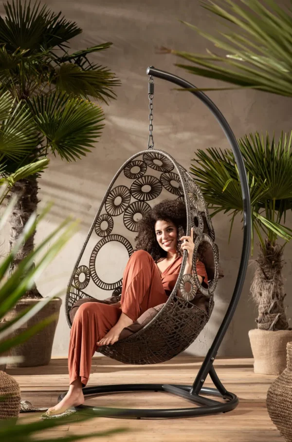 Nojatuolit>KARE Design Ibiza Brown Roikkuva Tuoli, Ruskea