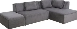 Olohuone | Kulmasohvat>KARE Design Infinity Ottomane Kulmasohva, Vakosametti, Harmaa, Oikea