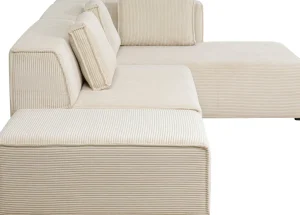 Olohuone | Kulmasohvat>KARE Design Infinity Ottomane Kulmasohva, Vakosametti, Kerma, Oikea