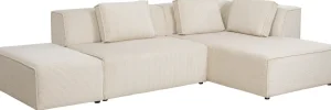 Olohuone | Kulmasohvat>KARE Design Infinity Ottomane Kulmasohva, Vakosametti, Kerma, Oikea