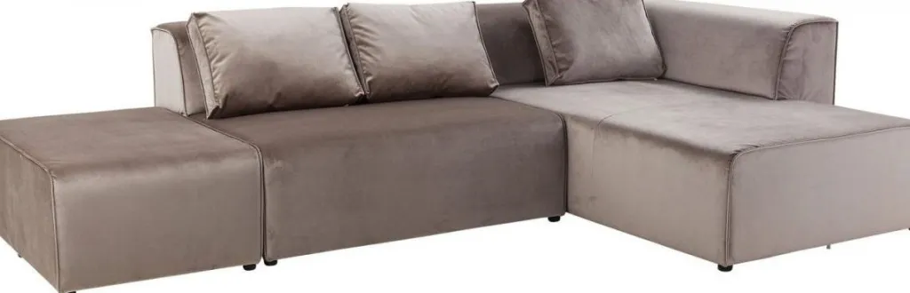 infinity_velvet_kulmasohva_taupe_oikea_1.webp Olohuone | Kulmasohvat>KARE Design Infinity Velvet Kulmasohva, Taupe, Oikea