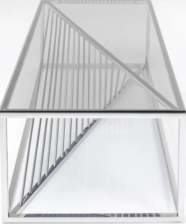 Sohvapöydät>KARE Design Laser Sohvapöytä - Hopea, Kirkas Lasi 120x60cm