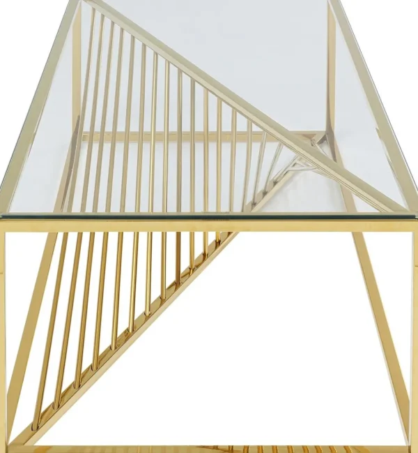Sohvapöydät>KARE Design Laser Sohvapöytä Kulta, Kirkas Lasi 120x60cm
