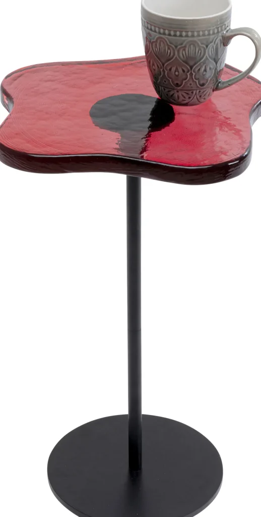 Sohvapöydät>KARE Design Lava Sivupöytä, Valettu Lasi, Punainen Ø30cm