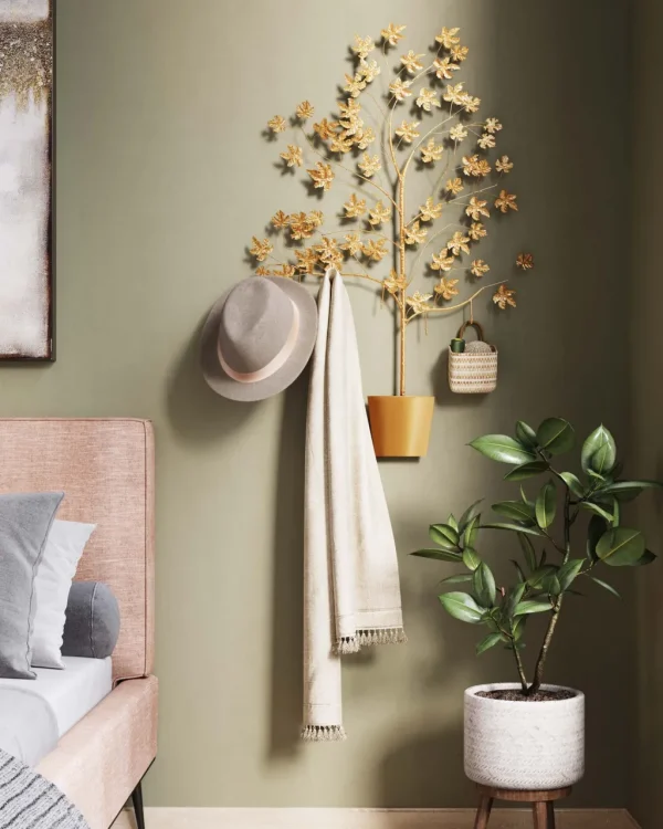 Seinänaulakot>KARE Design Leafline Seinänaulakko, Kulta 93cm