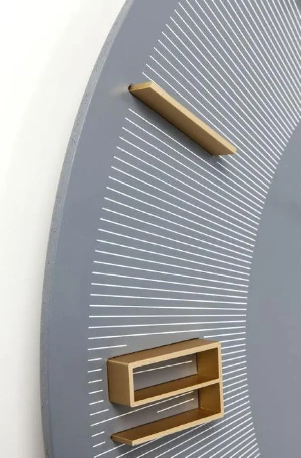 Kellot>KARE Design Leonardo Seinäkello Harmaa/kulta Ø49cm