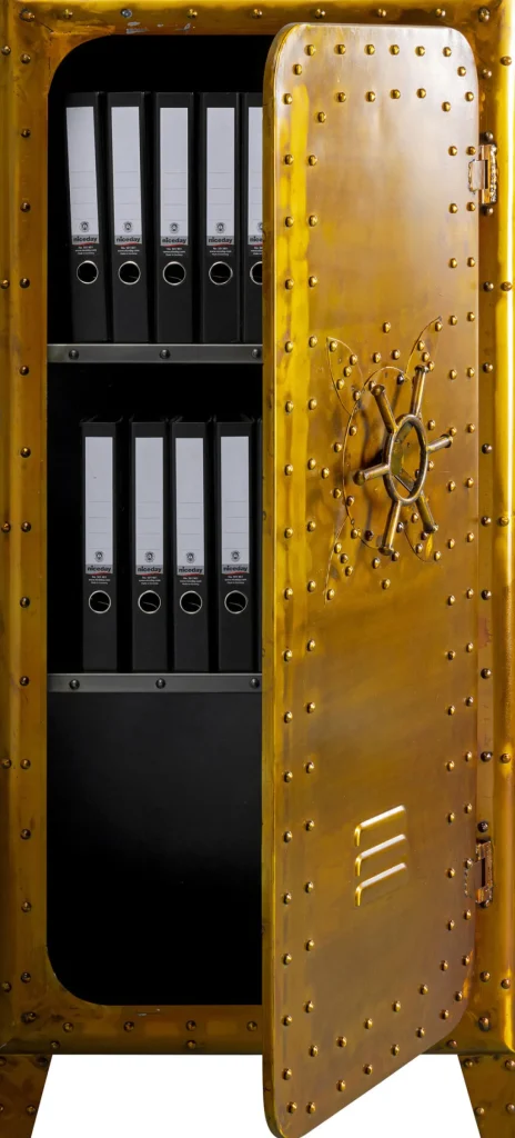 Senkit | Lipastot>KARE Design Locker Kassakaappi Kulta 66x152cm