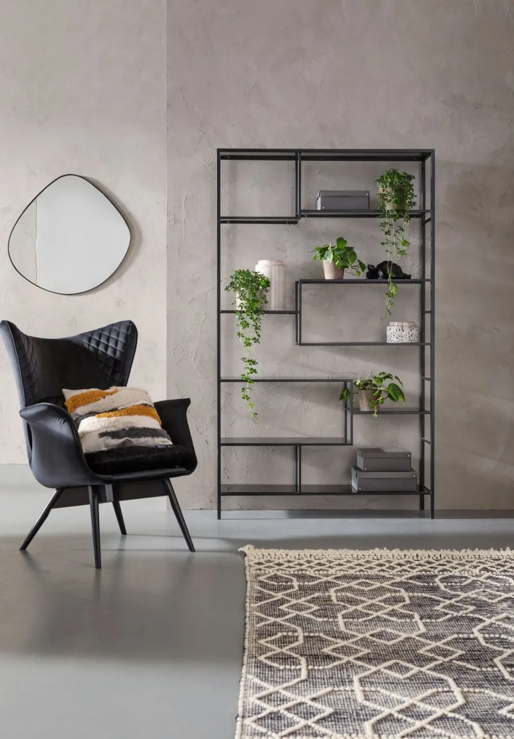 loft_hylly_musta_xcm_14.webp Olohuone | Hyllyt>KARE Design Loft Hylly, Musta 115x195cm