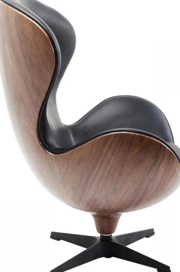 Nojatuolit>KARE Design Lounge Kääntyvä Nojatuoli, Musta/pähkinä