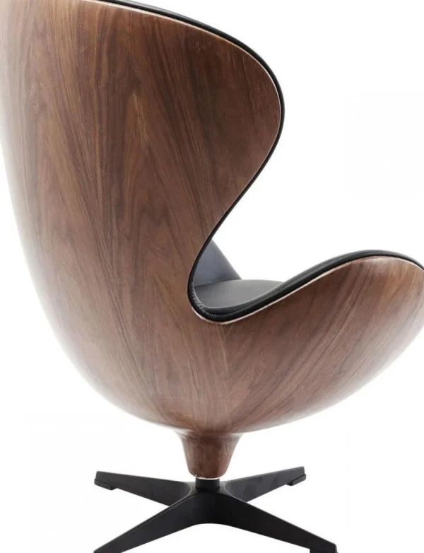 Nojatuolit>KARE Design Lounge Kääntyvä Nojatuoli, Musta/pähkinä