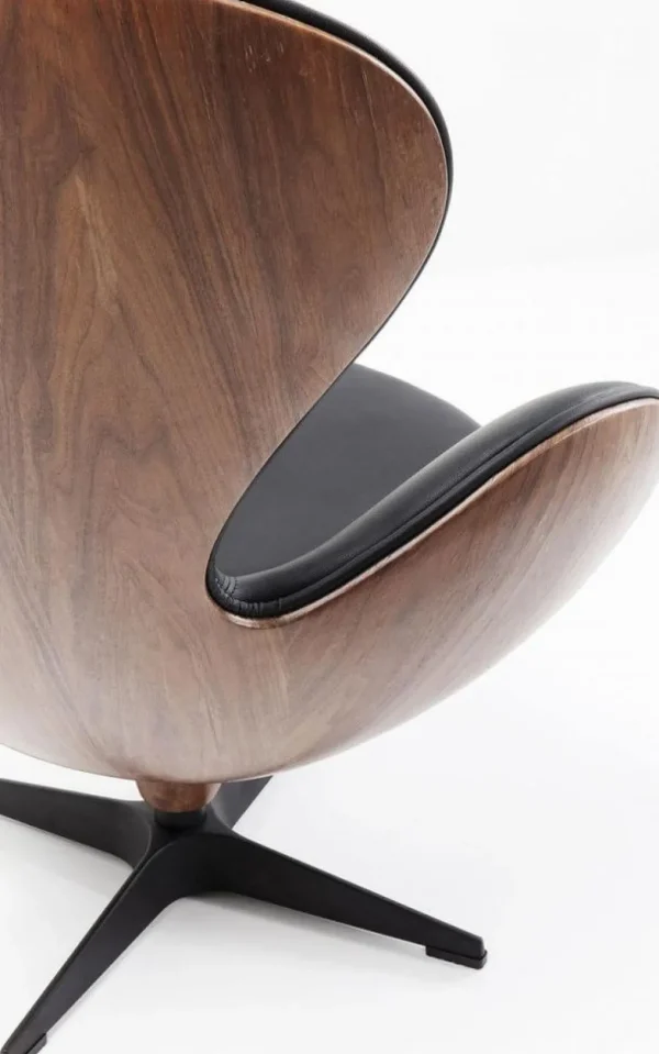 Nojatuolit>KARE Design Lounge Kääntyvä Nojatuoli, Musta/pähkinä