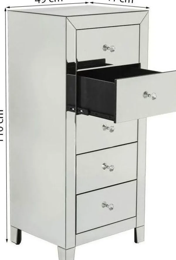 Senkit | Olohuone>KARE Design Luxury Korkea Lipasto, 5 Laatikkoa