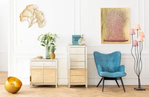 Senkit | Olohuone>KARE Design Luxury Pearl Korkea Lipasto, 5 Laatikkoa, Peililasia