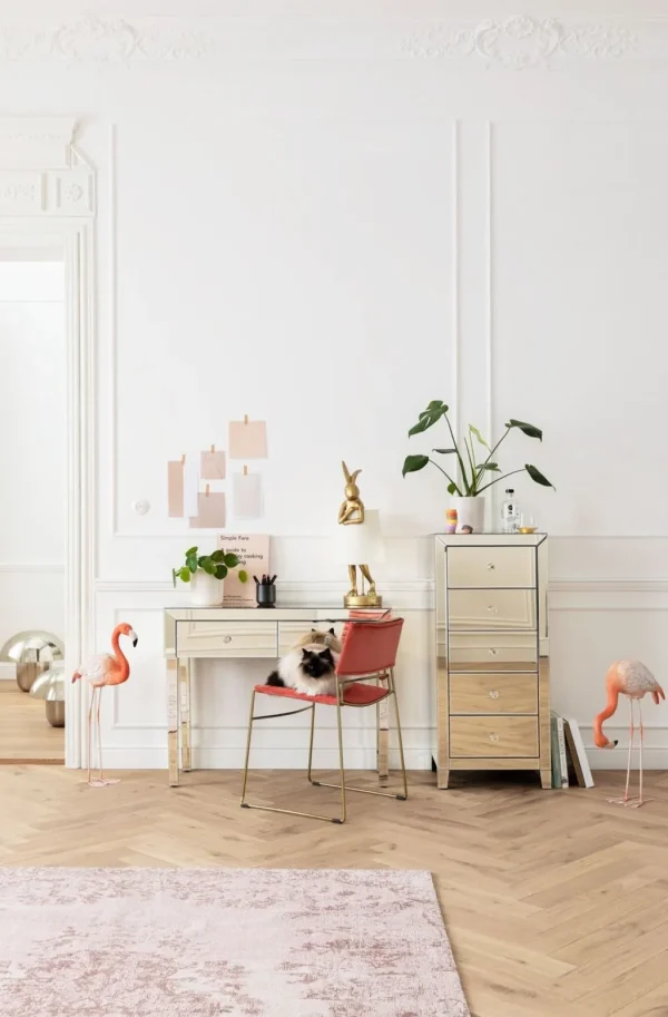 Senkit | Olohuone>KARE Design Luxury Pearl Korkea Lipasto, 5 Laatikkoa, Peililasia