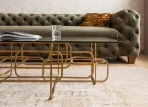 Sohvapöydät>KARE Design Meander Sohvapöytä, Kulta 140x80cm