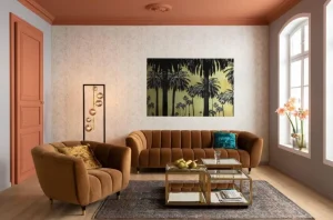 Taulut>KARE Design Metallic Palms Palmut Lasitaulu 180x120cm
