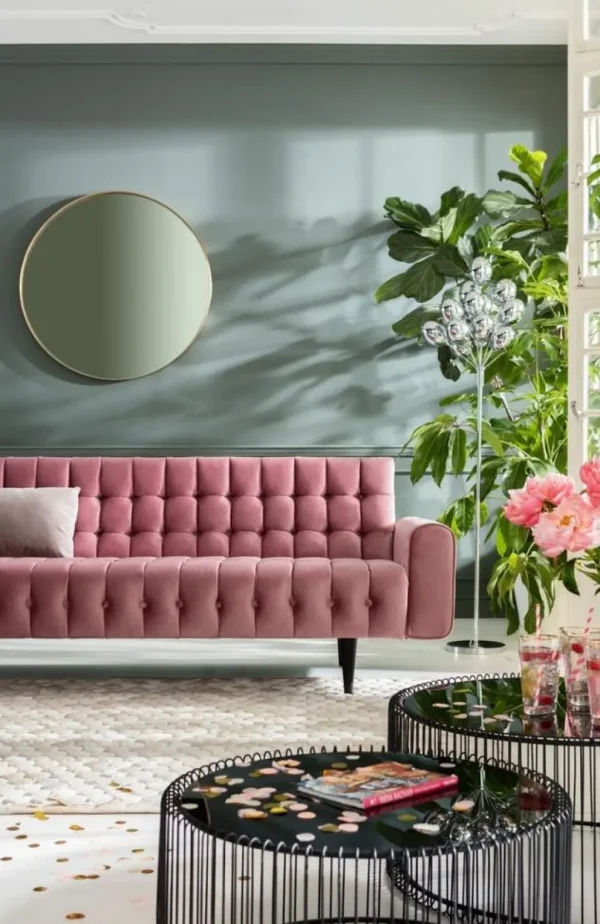Sohvat>KARE Design Milchbar Sohva 3-istuttava, Samettia, Mauve