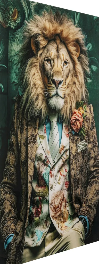 Taulut>KARE Design Mister Lion Leijona Lasitaulu 150x100cm