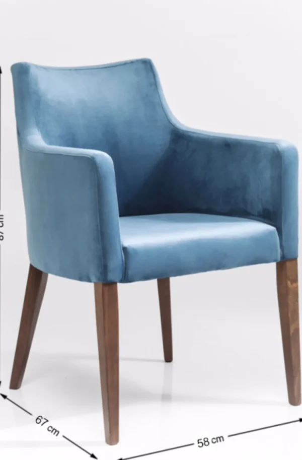 Tuolit>KARE Design Mode Velvet Tuoli Käsinojilla, Petrooli