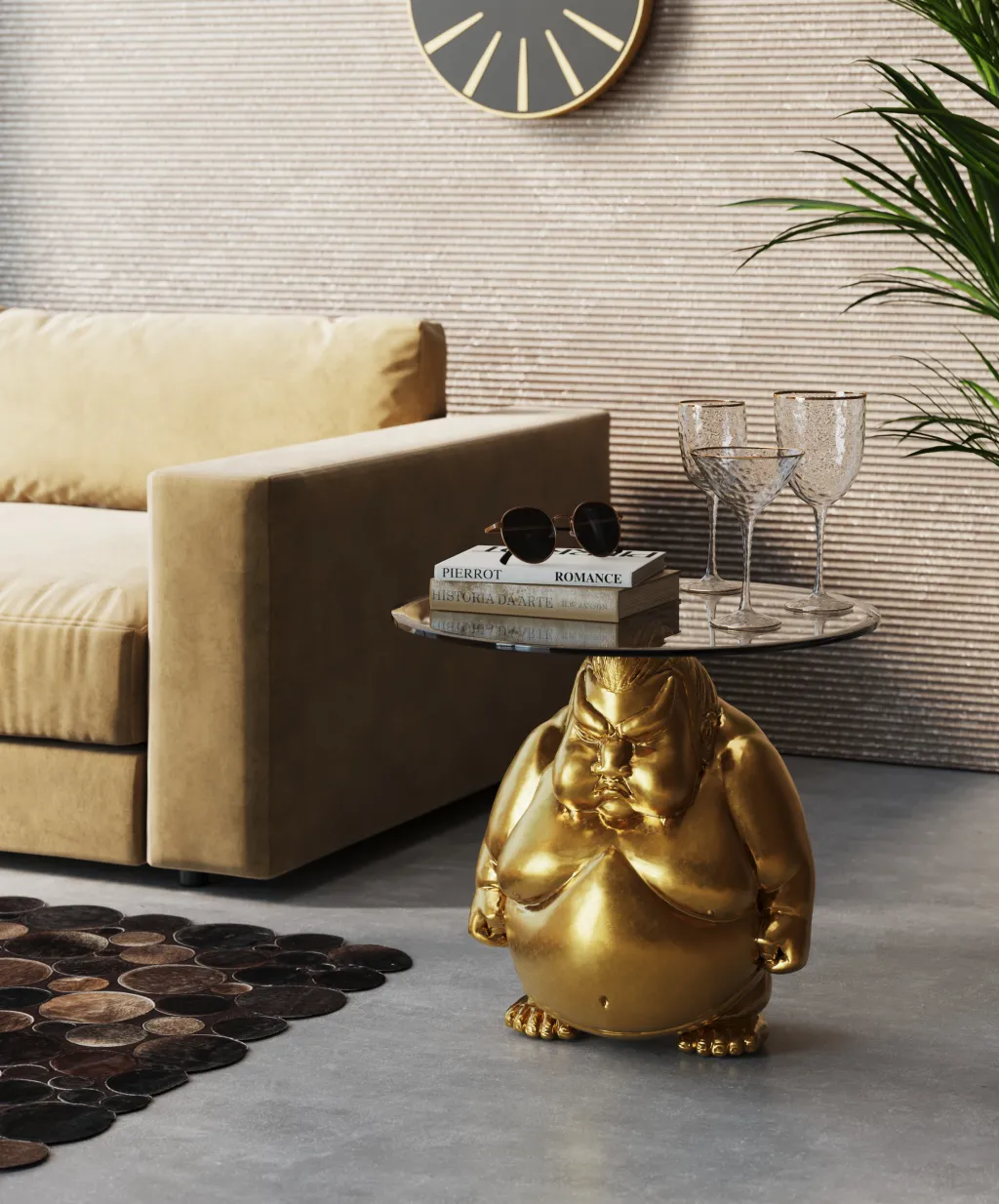 monk_gold_munkki_sivupyt_kulta_cm_10.webp Sohvapöydät>KARE Design Monk Gold Munkki Sivupöytä, Kulta Ø54cm