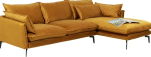 Olohuone | Kulmasohvat>KARE Design Monza Kulmasohva - Samettia, Curry, Oikea 296cm