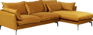 Olohuone | Kulmasohvat>KARE Design Monza Kulmasohva - Samettia, Curry, Oikea 296cm