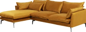 Kulmasohvat>KARE Design Monza Kulmasohva - Samettia, Curry, Vasen 296cm