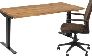 Työpöydät>KARE Design Office Jackie Oak Black Toimistopöytä, Työpöytä 160x80cm