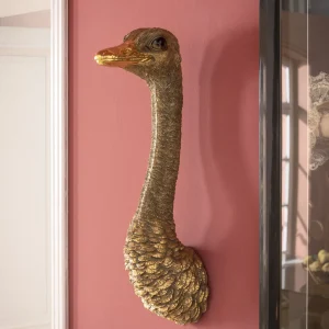 Seinäkoristeet>KARE Design Ostrich Strutsi Seinäkoriste, Kulta 19x72cm