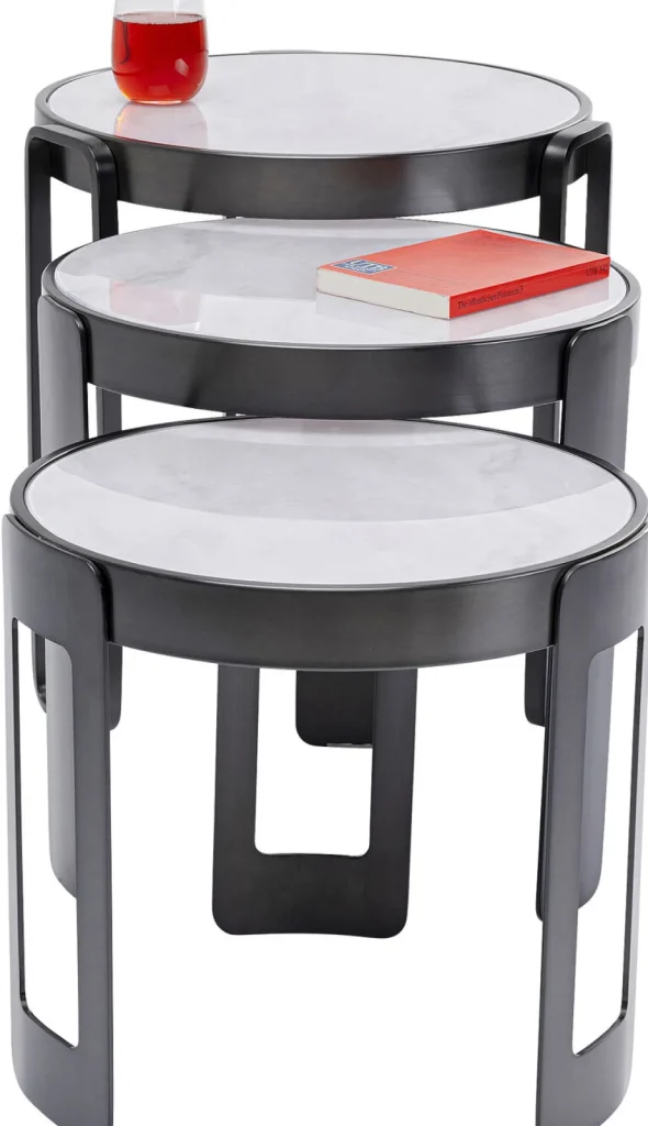Sohvapöydät | Olohuone>KARE Design Perelli Sohvapöytä, Musta (3/Setti)