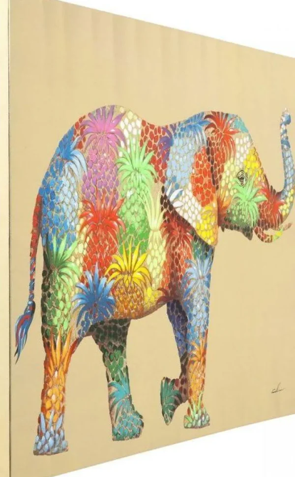 Olohuone>KARE Design Picture Touched Flower Elefant Elefantti Taulu 120x90cm