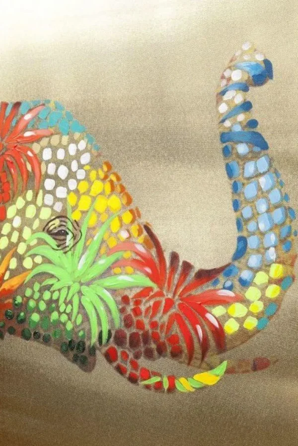 Olohuone>KARE Design Picture Touched Flower Elefant Elefantti Taulu 120x90cm