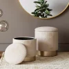 Rahit Ja Jakkarat>KARE Design Plush Jakkara, Palli Kannella, Kermanvalkonen (2/Setti)