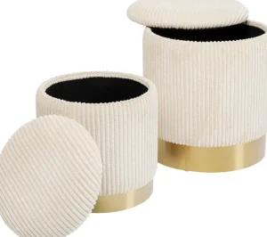Rahit Ja Jakkarat>KARE Design Plush Jakkara, Palli Kannella, Kermanvalkonen (2/Setti)