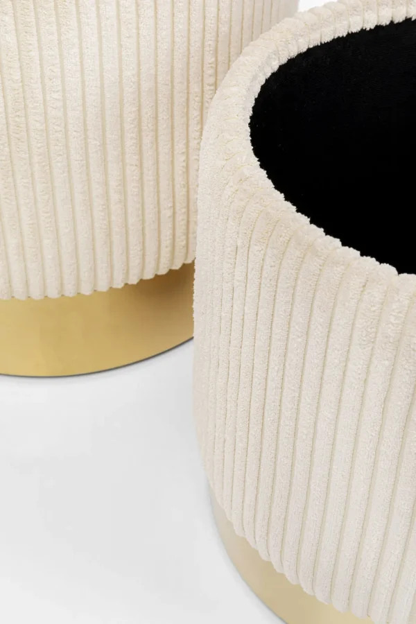Rahit Ja Jakkarat>KARE Design Plush Jakkara, Palli Kannella, Kermanvalkonen (2/Setti)